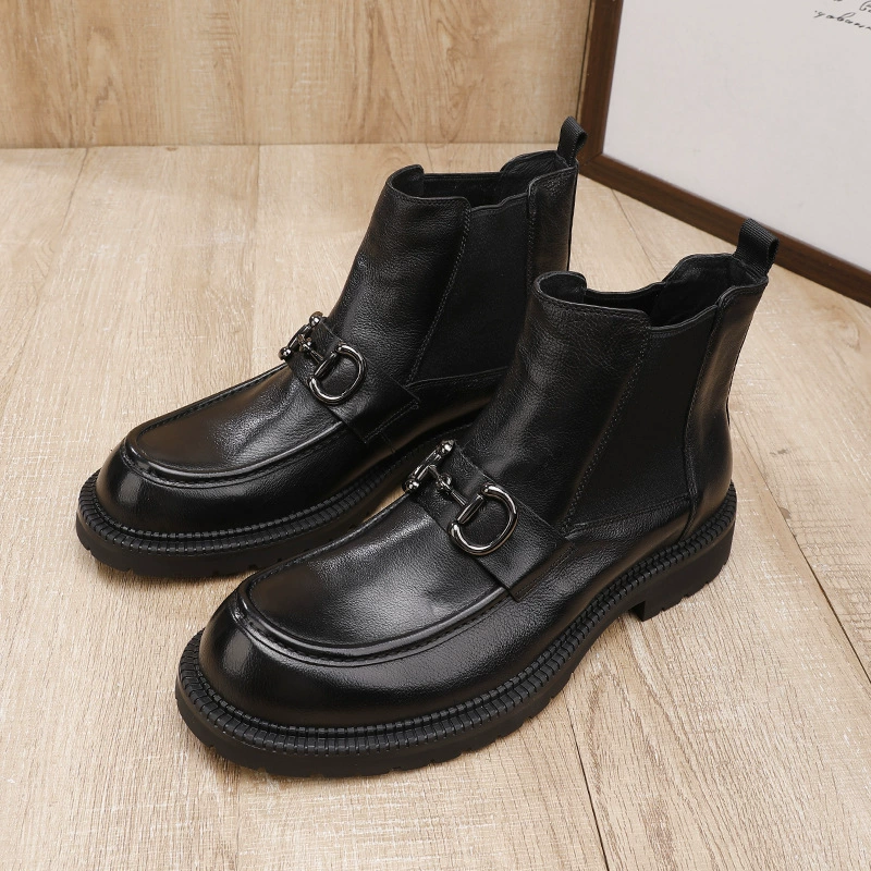 Мужские ботинки Martin, высокие, на рукавах, из воловьей кожи, с квадратным носком, высокого класса, британский стиль