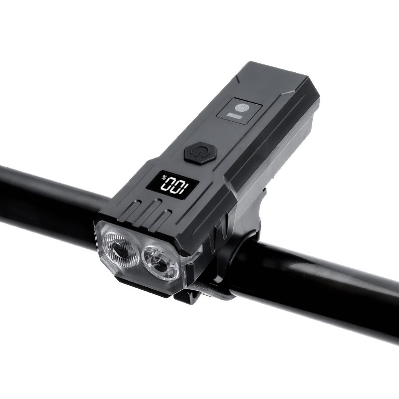 New Bicycle Light, Headlight, Strong Light, Night Riding Light, Mountain Road Electric Display Light, Rainproof, Long-Lasting Cycling Equipment