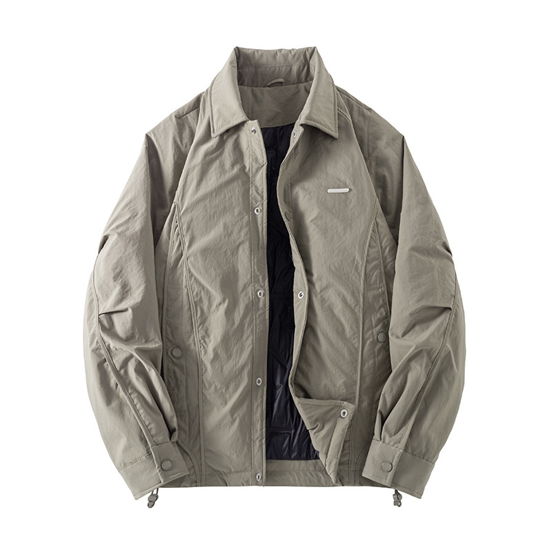 High-end 90 chaqueta blanca de plumón ligera chaqueta de entrenador de invierno masculino chaqueta de estilo americano retro marca de moda abrigo de solapa casual image 7