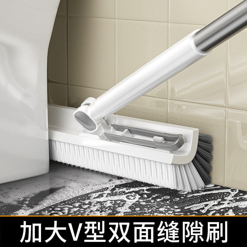 地板刷清洁刷地缝刷长柄卫生间缝隙刷地硬毛浴室厕所刷子带毛发夹|undefined