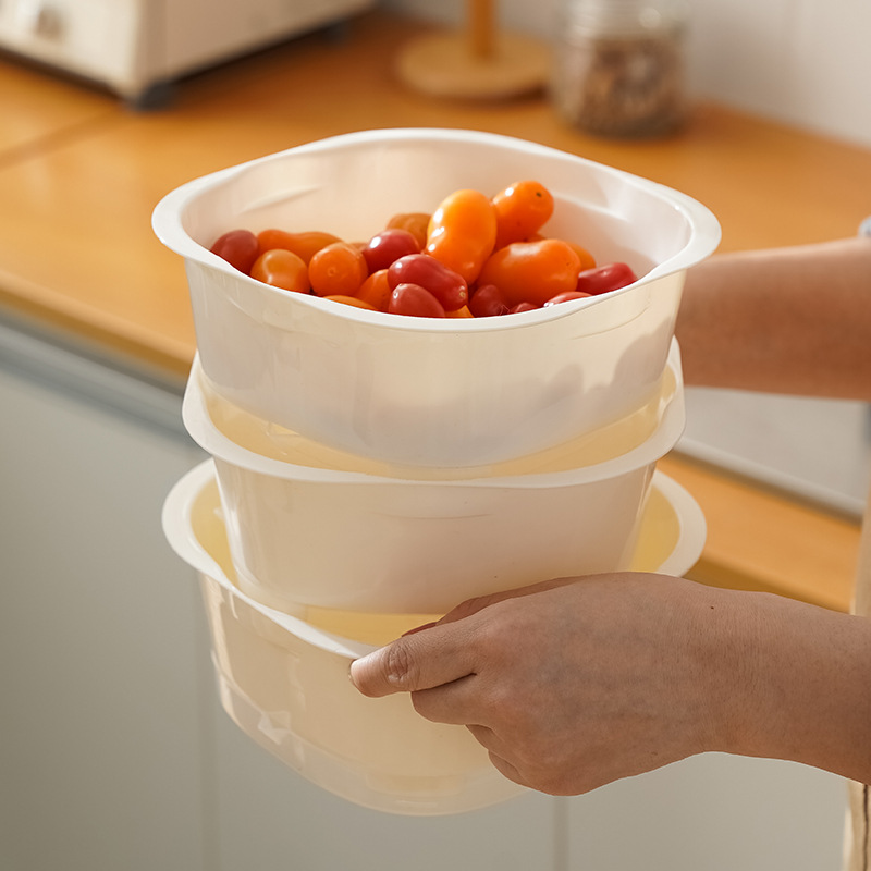 Cesta de drenaje cuadrada Cesta de verduras de cocina Cesta de frutas gruesas para lavar verduras