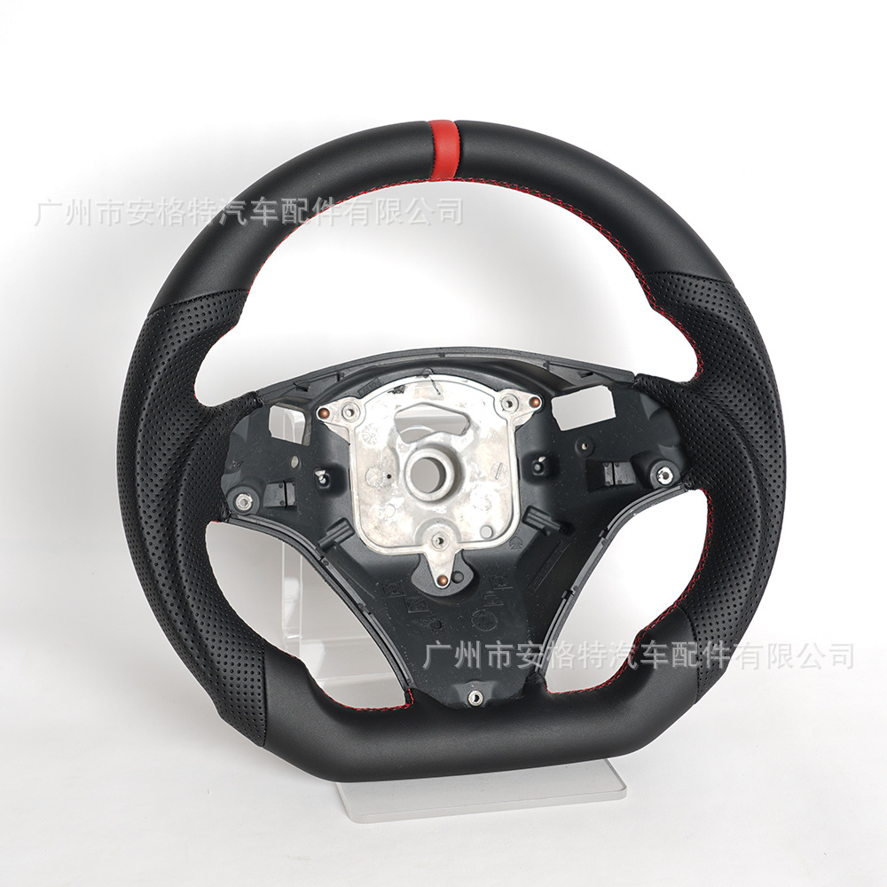 Cross-Border Hot Sale Suitable for 2006-2011 Bmw Bmw E90 E92 Racing Full Leather Steering Wheel Modification and Customization