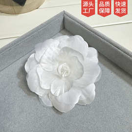 素琦柯根纱丝稠花朵女士胸花别针布艺山茶花胸针饰品徽章手工制作