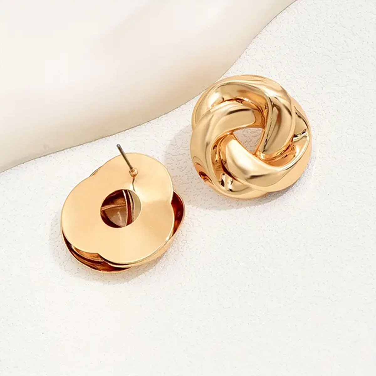 Verdrehte Form, modische, einzigartige Ohrringe, kreativ, vielseitig, elegant im Retro-Stil_voghion.com