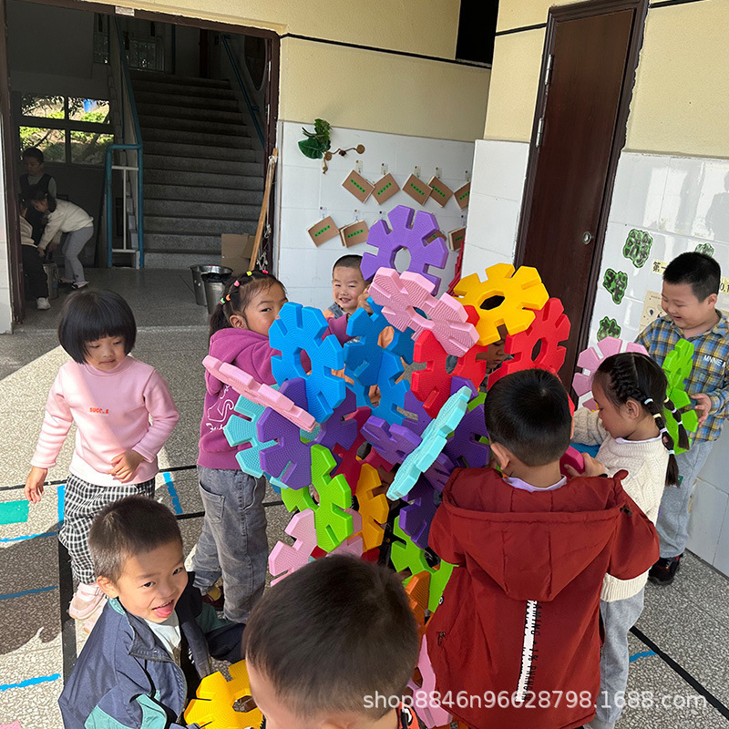 【幼稚園専用】大型雪片を組み立てる知育玩具、屋外構築大型おもちゃ積み木、特大|undefined