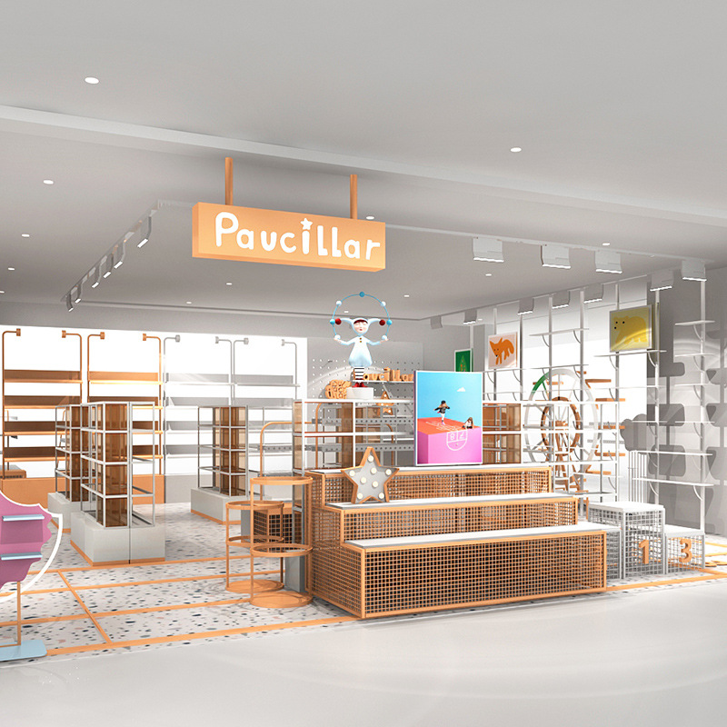 鞋店专卖店展示高柜设计商超皮具母婴日用品中岛展柜童装店展示柜