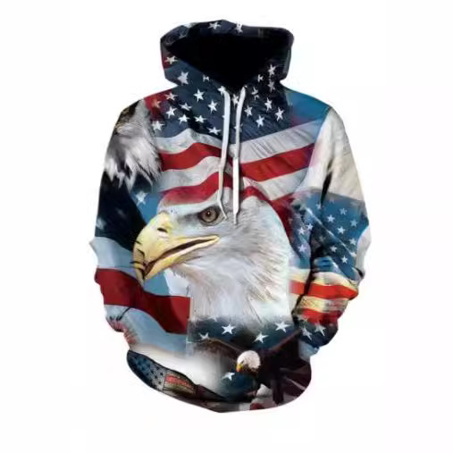 American Flag 3D Women's Dress American Flag Hoodie Men's and Women's Kidsren's Oversized Hooded Sweater Harajuku