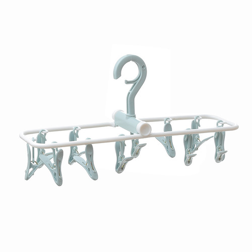 Multi-functional 12-clamp foldable drying rack, suitable for shirts, underwear, socks, wholesale drying clips