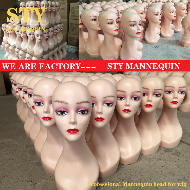 STYヘッドモデルメーカー直販かつらモデルの女性帽子モデルのダミーヘッドモデルのショーウインドーに模型道具を展示します。|undefined