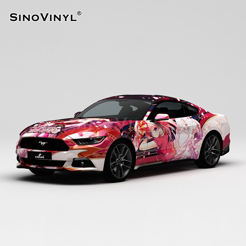 Carlake anime dolor coche serie coche que cambia de color película pretty Girl pintado pegatinas de cuerpo de coche de dibujos animados flor de cerezo coche que cambia de color
