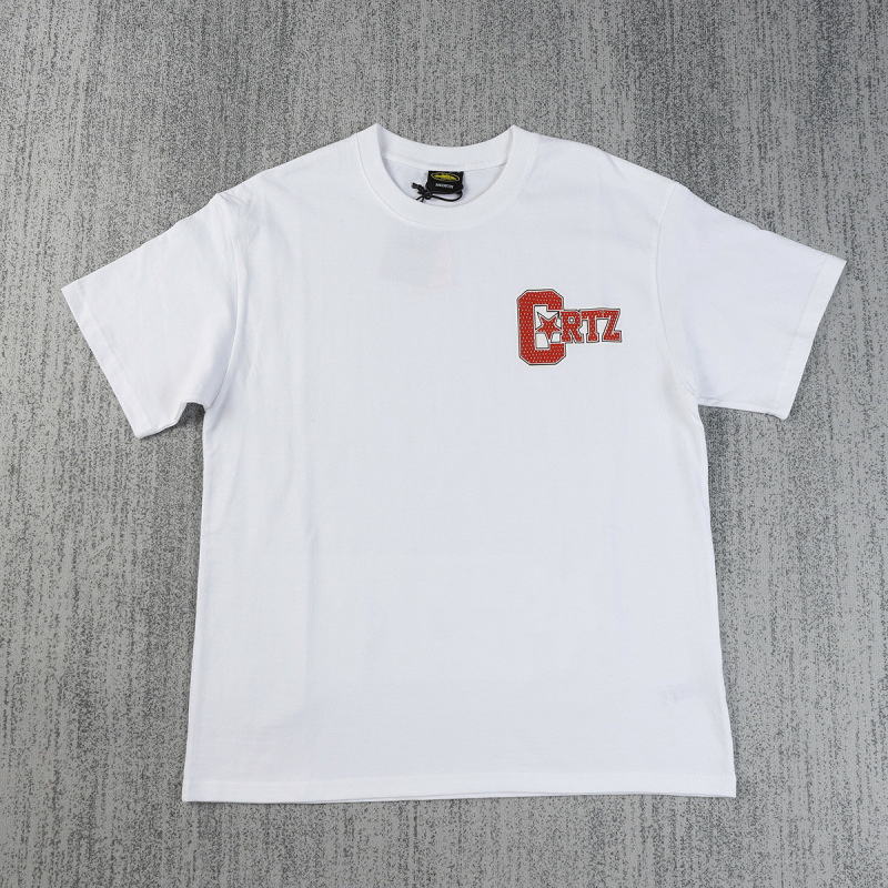 欧米のニッチなトレンドブランド、タイマー柄プリントが人気の万能半袖Tシャツ、夏らしいゆったりとしたカジュアルな半袖|undefined
