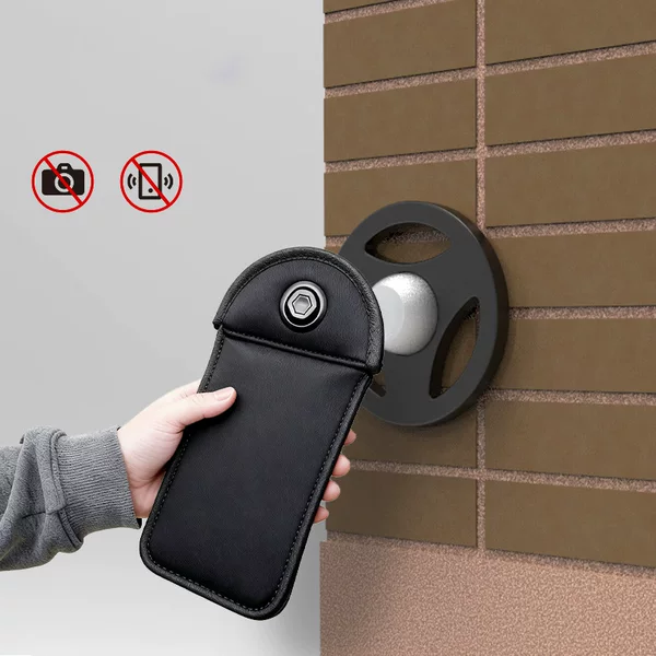 Magnetic Lock Phone Pouch Signal-Blocking Phone Bag Lockable Mobile Phone Pouch Hidden Pin Anti-Theft Feature