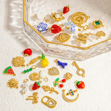 �羳ŷ���ֹ�DIY��Ʒ����߼��б�ɫ�Ѹֶ�18k������������׹�Ҽ�