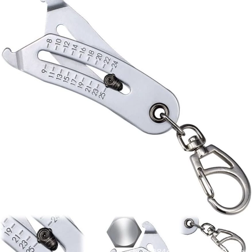 [Практичный популярный счетчик резьбы Thread Size Checker Keychain 精密螺纹尺寸检查器钥匙链]