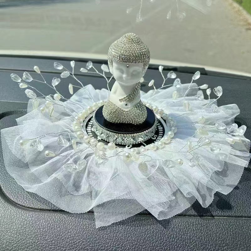 Adornos de coche accesorios de coche lindo creativo dibujos animados suministros de coche decoración femenina plástico belleza noche pensamiento