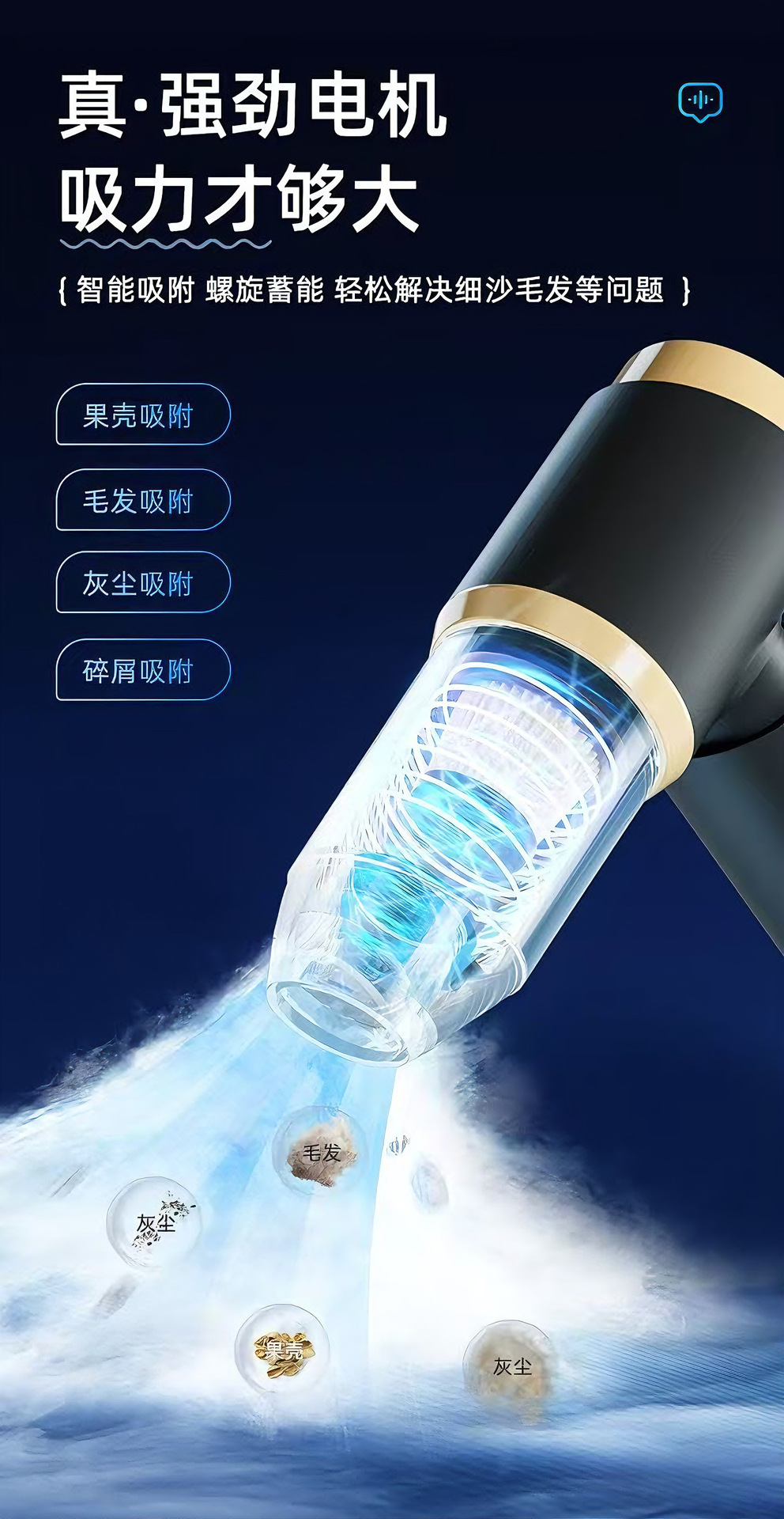 Cross-Border Multifunctional Vacuum Cleaner, Car-Mounted, Dual-Purpose Blowing and Suction, Wireless, High Suction Power, Small Dust Remover, Handheld, Portable