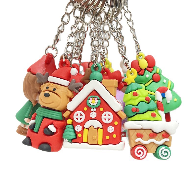 2025 クリスマスキーホルダー pvc サンタクロースキーホルダーペンダントクリスマスツリー装飾ブラインドボックス人形|undefined