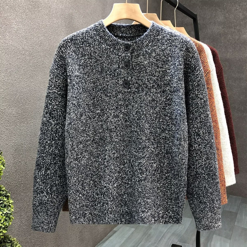 Designer Autumn and Winter Sweater Men's Button Japanese Retro Lazy Style Top Loose Trendy Brand Sweater