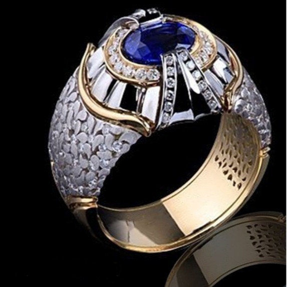 wish Hot Sale New Arrival Men's Fashion Natural White Sapphire Diamond Ring Men's Engagement Wedding Ring