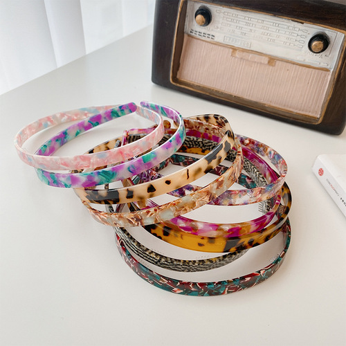 Duowei's new acetate plate headwear, simple and elegant hair accessories, girl's headband, tortoiseshell color, small fresh female hairband