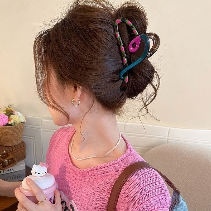 ドーパミンコントラストカラーグリッパー女性のかわいい多用途ヘアピン韓国スタイルのハイエンドヘアピン 2025 新しいアクリルヘアアクセサリー|undefined