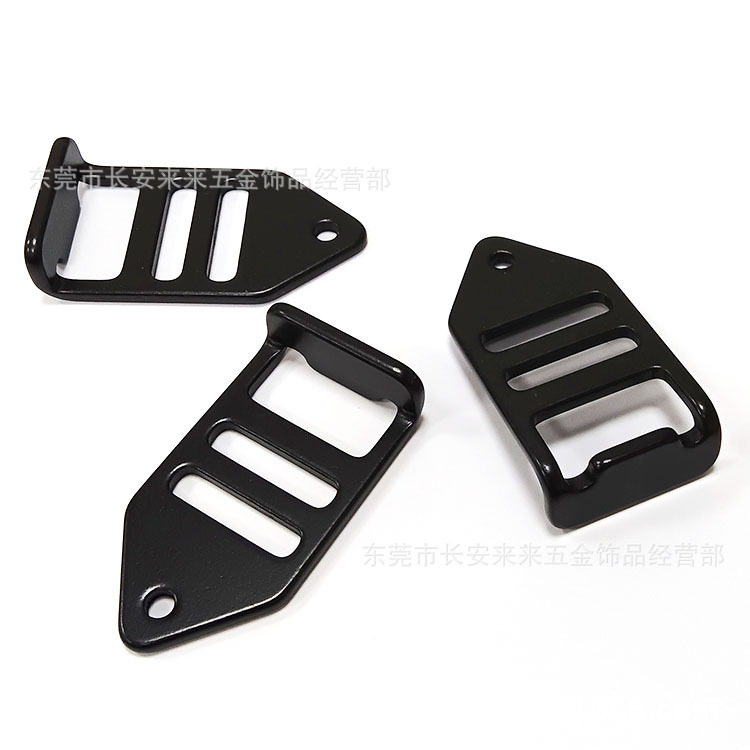 厂家供应黑色铝扣织带调节固定卡位线绳扣金属箱包五金配件