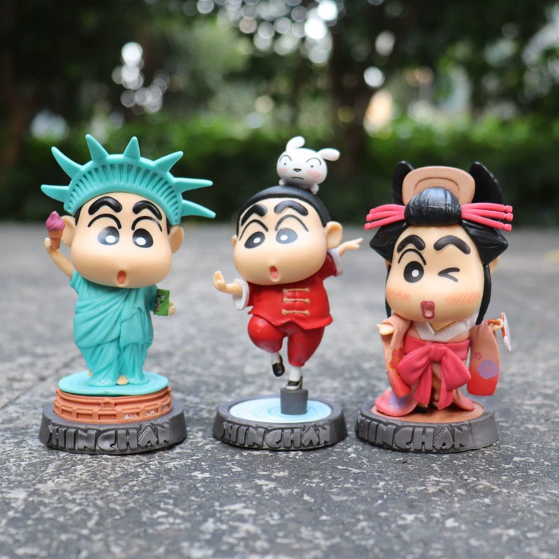 Фигурки аниме Crayon Shin-chan Kung Fu Series Global Journey China Station Car Figures оптом