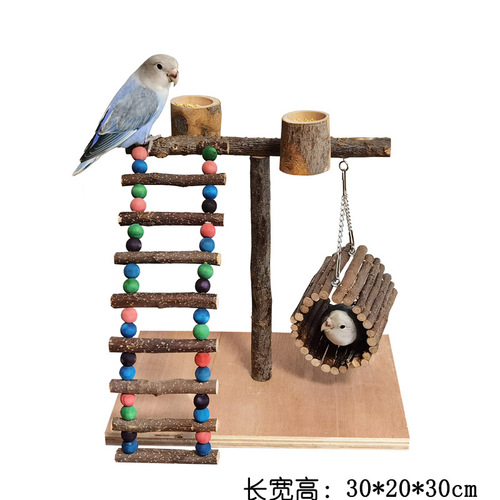 Solid Wood Parrot Stand Bird Training Stand Parrot Toy Supplies Desktop Training Stand Parrot Stand Pole Interactive Playground