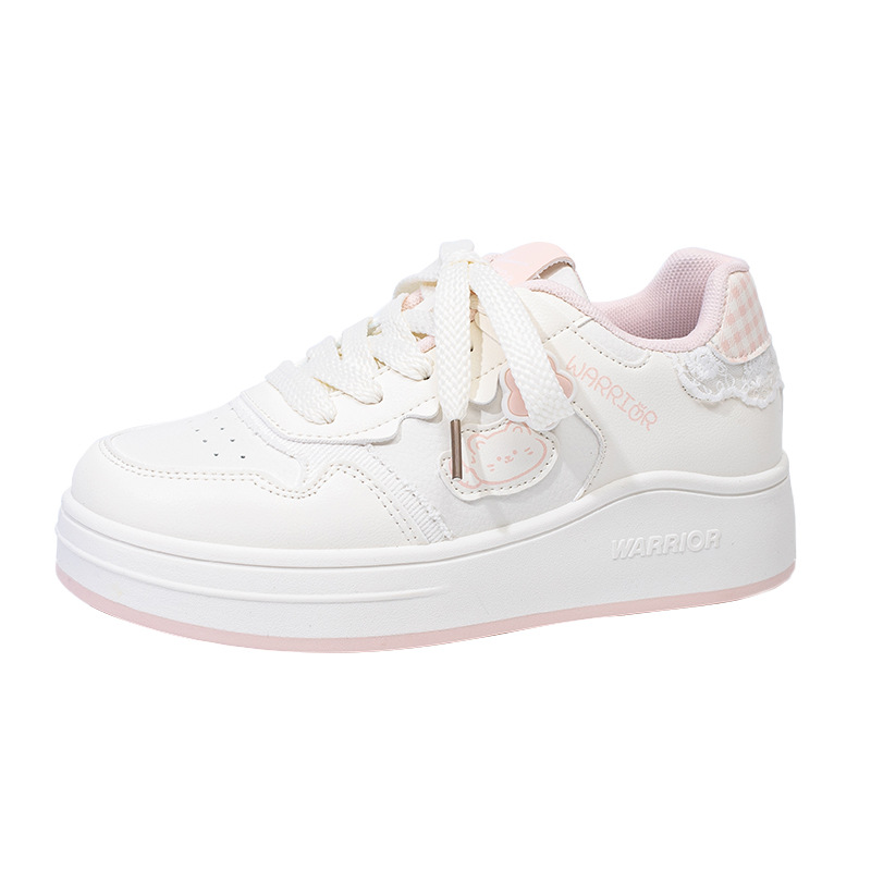 Huili nuevo estilo de sal marina zapatos de skate dulce gatito zapatos casuales de encaje de color universal zapatos cómodos al por mayor