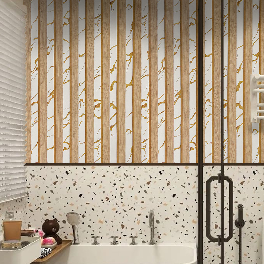 Papel pintado autoadhesivo de madera y mármol negro y amarillo_voghion.com