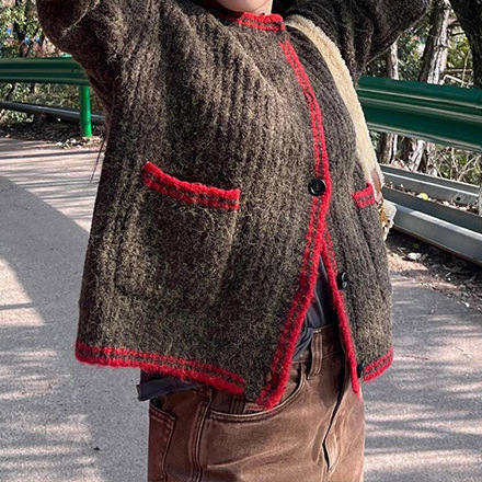 24 Dongpuyuan Zhang Jingyi, la misma camisa de punto, otoño de 2024 nuevo borde francés image 7