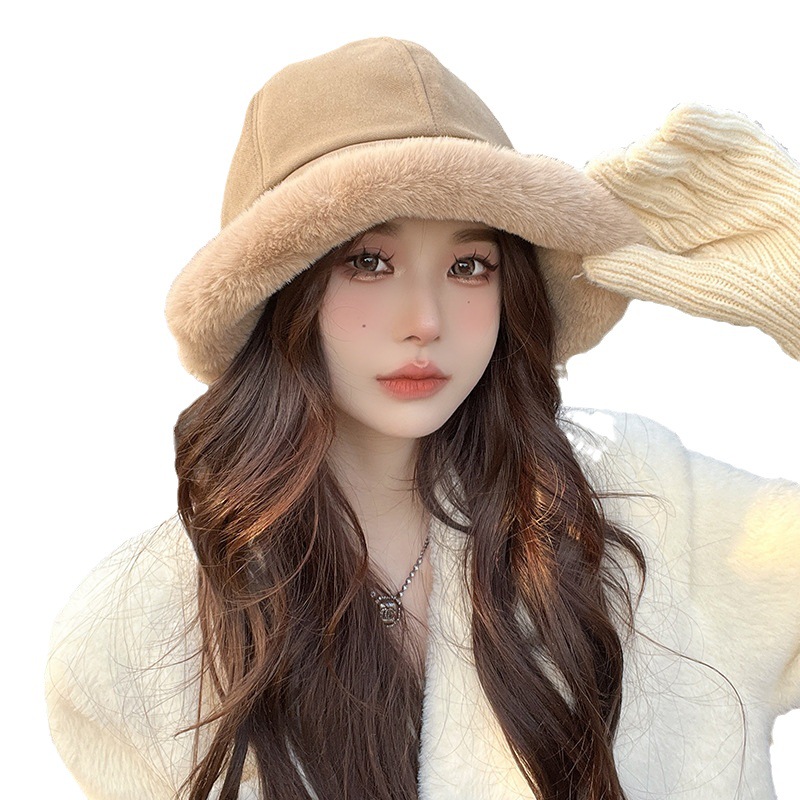 New Autumn and Winter Mongolian Hats for Children's Warmth, Comfort, and Western-style Hats. Japanese Plush, Small, Simple, Elegant Fisherman's Hat_voghion.com