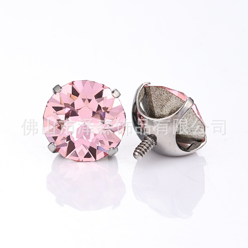 Zesen F136 Titanium Alloy Lip Piercing Labret Stud Round Bottom Swaro Lip Nail for Ear Bone detail image 17