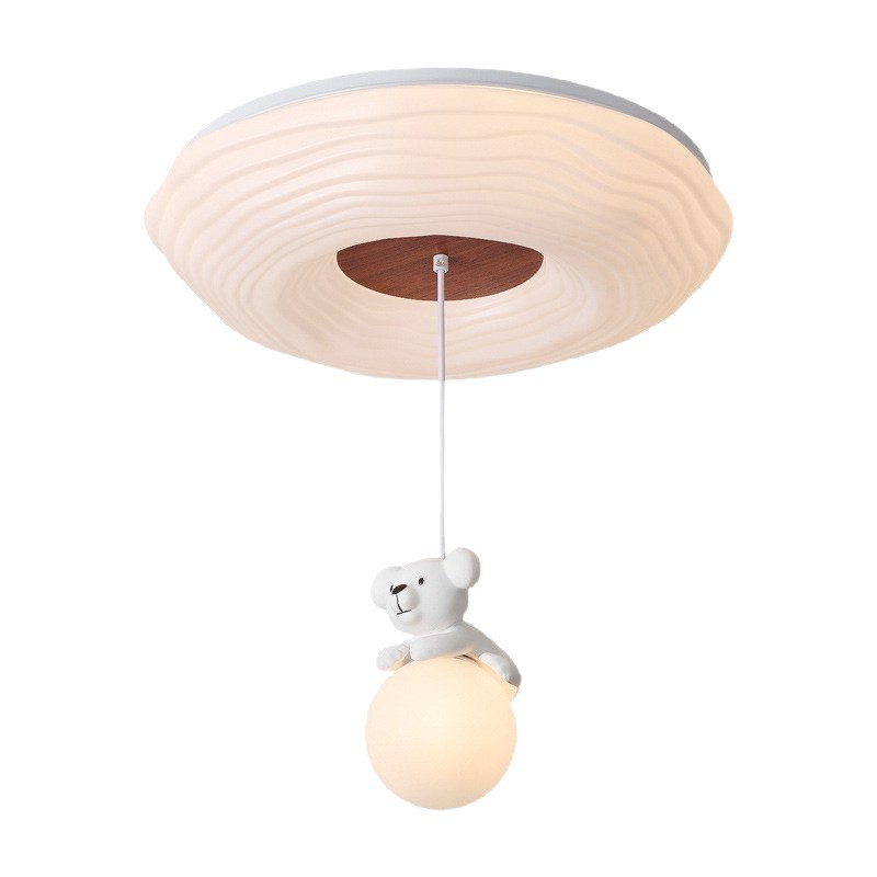 lámpara de techo para la habitación de los niños moderna y simple 2025 nuevo dibujos animados creativos lindas luces de dormitorio de oso de arroz