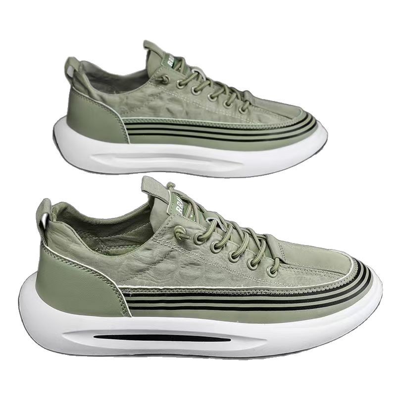 Primavera/verano 2025 seda de hielo zapatos casuales de tela transpirables zapatos deportivos nuevos zapatos deportivos de una sola pierna zapatos de deporte de estilo coreano para hombres