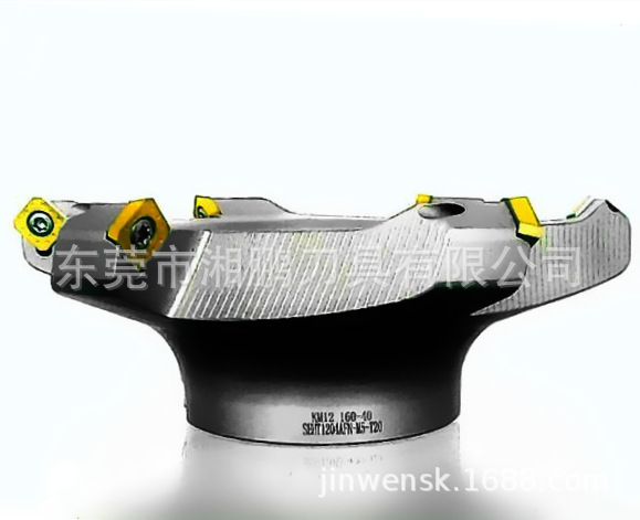 KM12-160-40-6T 加工中心45度壳型面铣刀盘 SEHT1204四方带孔刀片