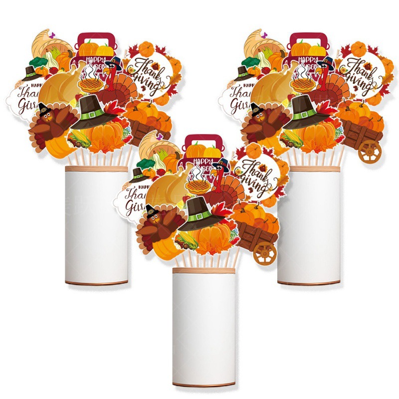 Nuevos productos festivos de Acción de Gracias Decoración de vasijas Fiesta de Cosecha Decoración Fiesta de Cumpleaños Gracias Plug-in