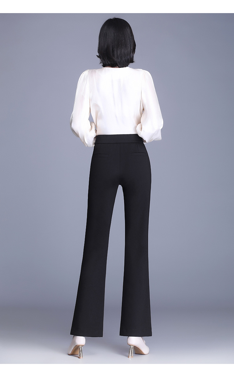 slim high waist drape trousers NSYZ35812