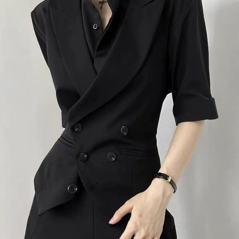 Men's and Women's Casual Suit Lapel Business Vest British Style High-End Gun Lapel Slim Vest Vest Jacket