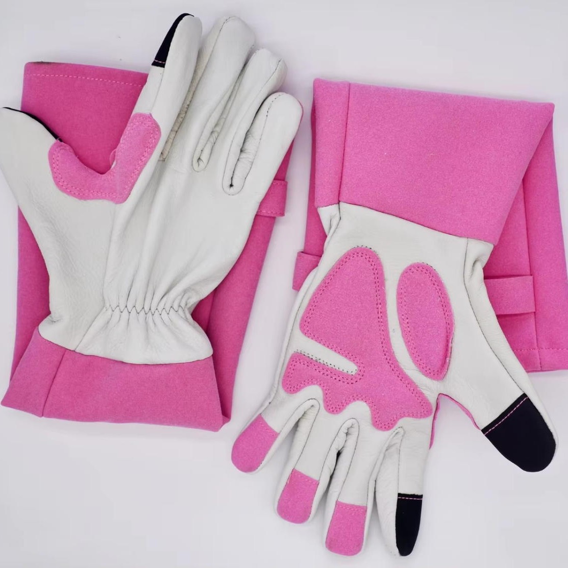 涂层尼龙长袖园艺手套耐穿刺玫瑰修剪皮革手套XL尺寸免费样品