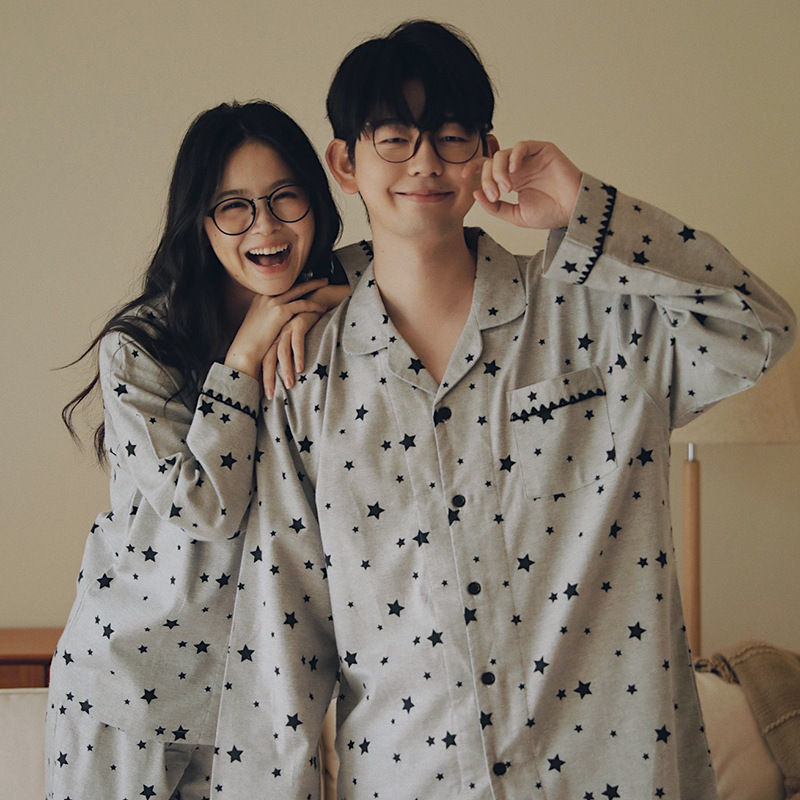 Luminous 85 - Cartoon pure cotton pajamas for women, autumn and winter 2026 new model, all-cotton brushed home wear set for winter