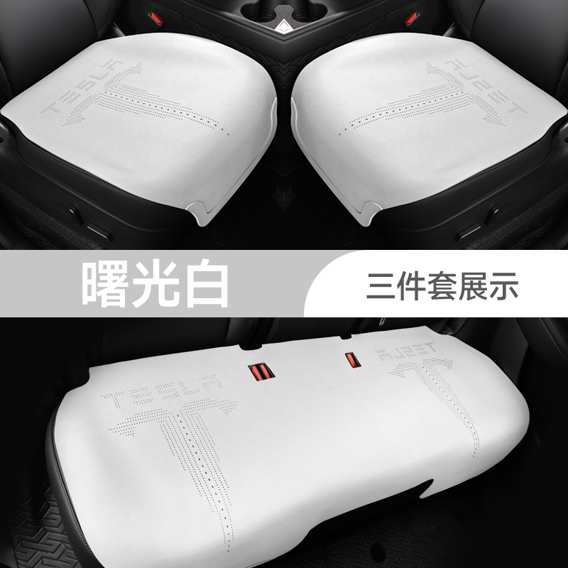 Model 3 Seat: Tesla Modelə uyğun (Original) oturacaq örtükləri - canvas-white-modelymodel3