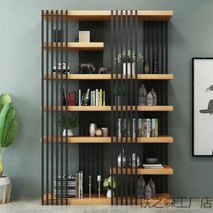 Iron Forest Iron Screen Partition Industrial Style Bookshelf Office Bookshelf Storage Cabinet Storage Rack Decorative Display Rack
