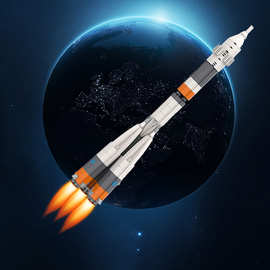跨境太空系列R-7火箭积木模型 MOC玩家益智拼装玩具创意桌面摆件