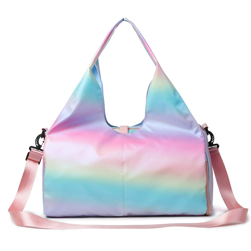 Venta caliente de comercio exterior, bolsa de viaje colorida de moda, bolsa de almacenamiento de equipaje de viaje al aire libre multifuncional, bolsa de yoga de fitness deportivo