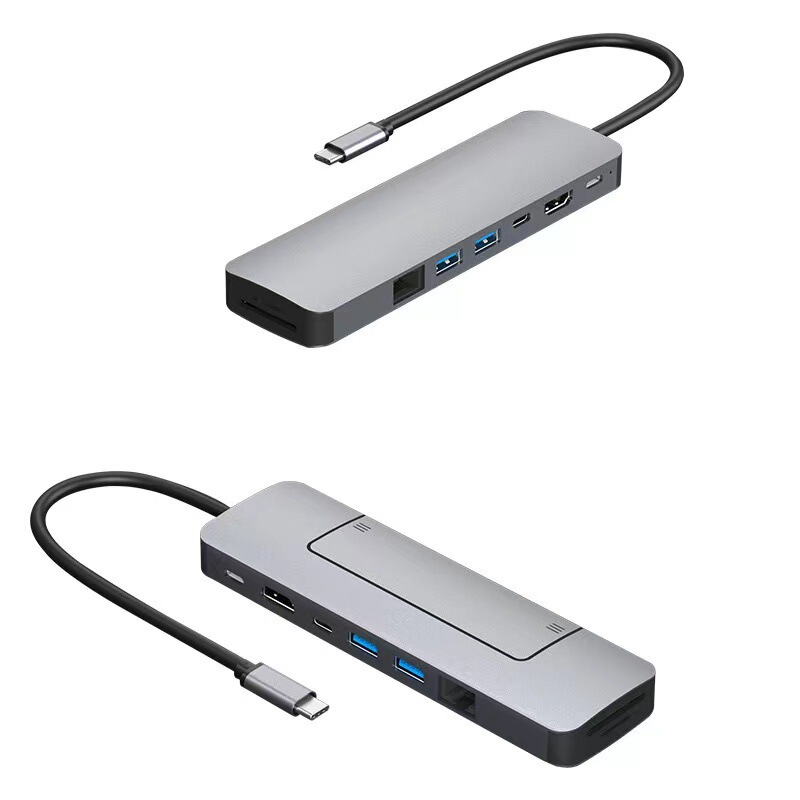 type c hub Eight-in-one Docking Station M.2 Solid State Drive Box Docking Station Multi-function hub