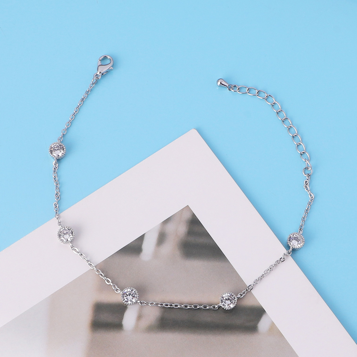 Simple Style Geometric Copper Bracelets Inlay Zircon Copper Bracelets