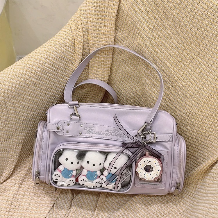 Transparent Boston Bag For Light-Up Boards & Ita Bag, Niche Versatile Handheld Shoulder Bag 【Xiaochun Town】 Hidden Compartment Structure - Thumbnail 8