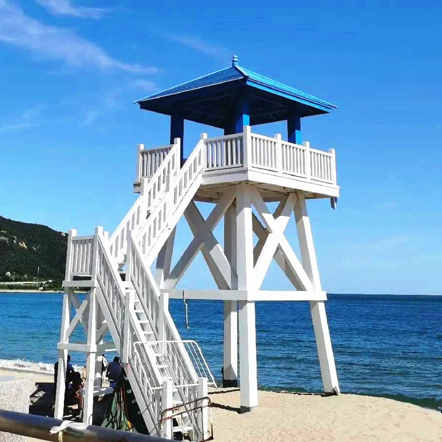 Платформа для наблюдения за цветами на открытом воздухе, антикоррозийная деревянная башня наблюдения, морская сторожевая вышка, пляжная спасательная станция, лагерь, живописное место, павильон культурного туризма.