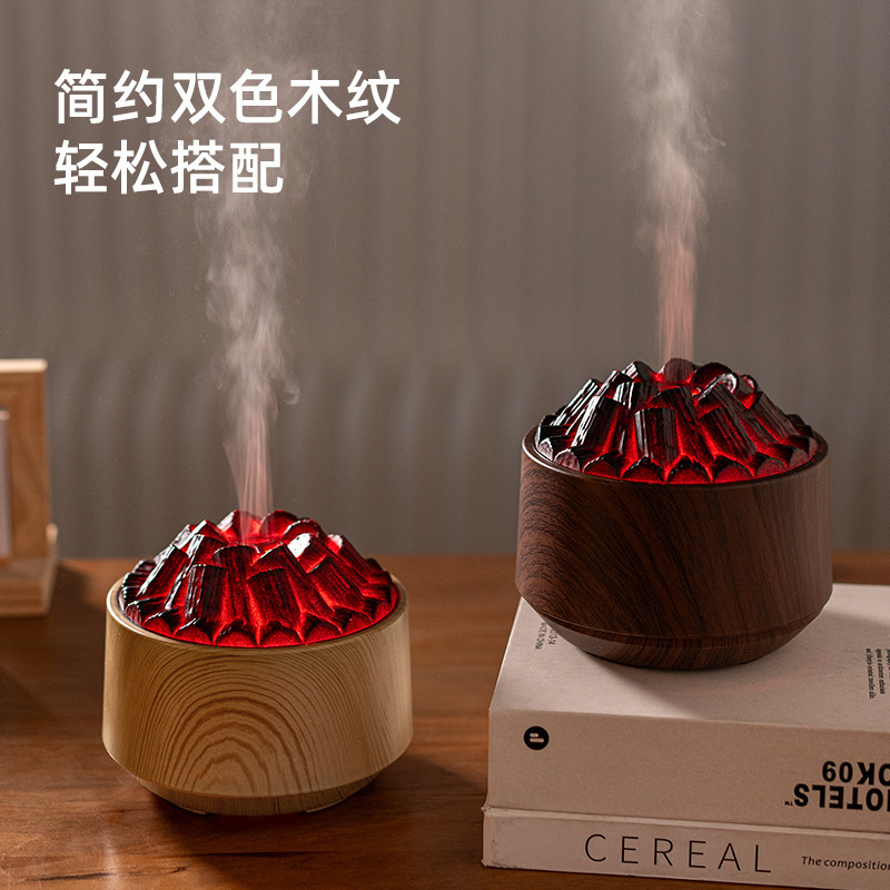 跨境HY03火山裂香薰机加湿器七彩呼吸灯简约静音雾化多国语说明书|undefined